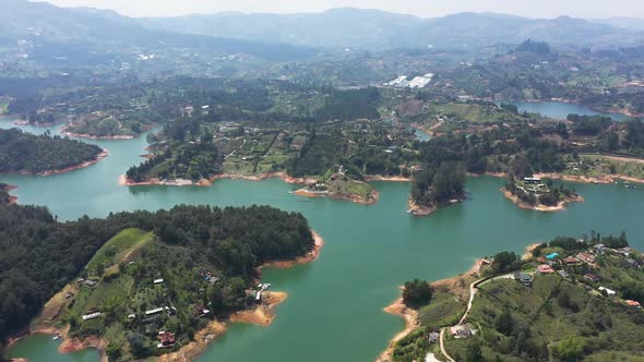 Guatape and It's Surrounding Lake From Rock of Guatape alt