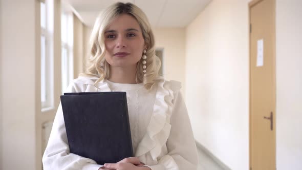 Portrait of a Young Beautiful Woman School Teacher alt