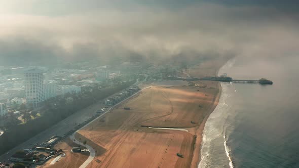 Santa Monica Beach with No People During the COVID-19 Quarantine, California alt