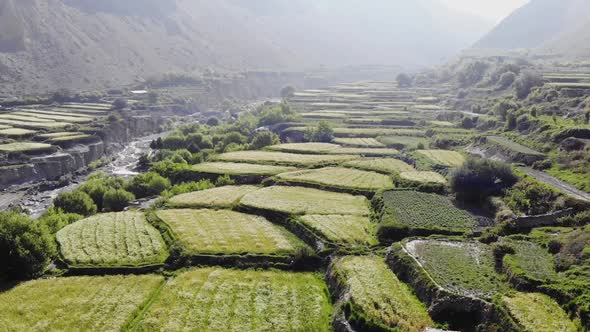 Aerial View of Mountain Valley in the Himalayas alt