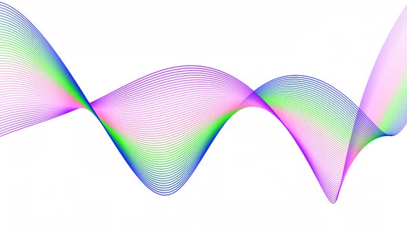 Blue Green Purple Shape Line Wave Animated On White Background alt