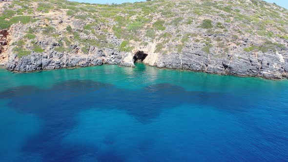 Aerial View of Kalydon Island, Crete, Greece