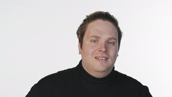 Smiling Man on White Background alt