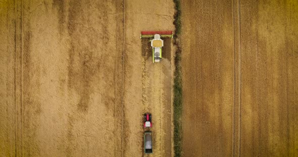 Aerial View of Combine Harvester