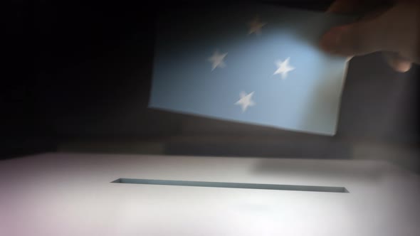 Compositing Hand Voting To Flag OF Micronesia Federated States alt