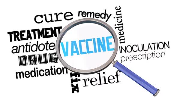 Search For A Vaccine Cure Medicine Remedy Magnifying Glass 3d Animation alt