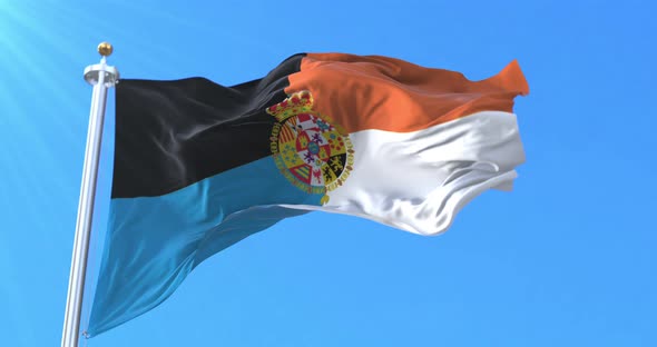 Flag of La Mancha Region, Spain alt