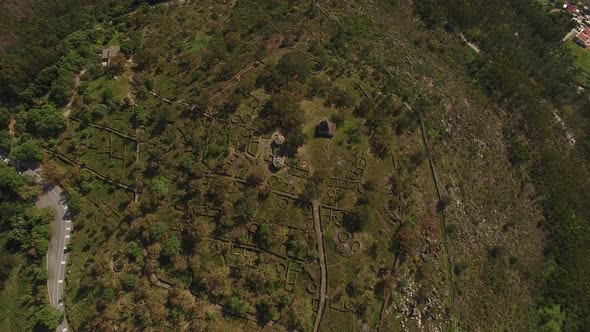 Fly Above Ancient Roman Architecture Ruins in Portugal alt