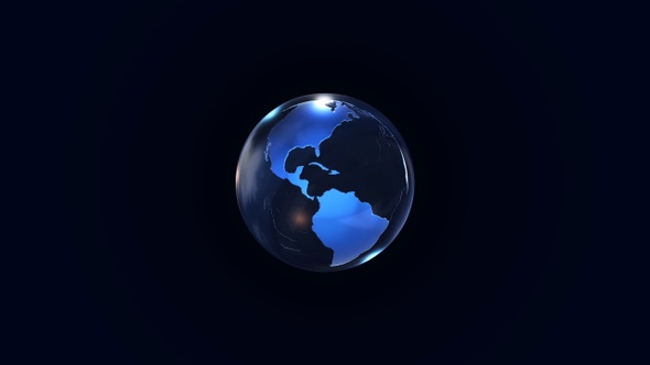 3D Globe Spinning 360 Degrees Loop World Map