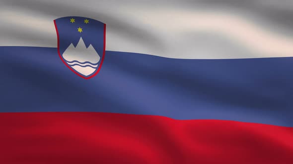 Slovenia Windy Flag Background 4K alt