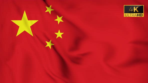 Waving China Flag 4K