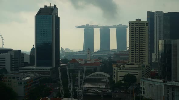 Time lapse of Building in Singapore city alt