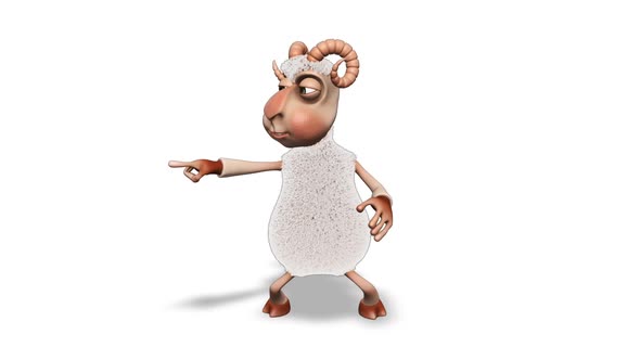 Comic 3D Ram Dance  Looped on White alt