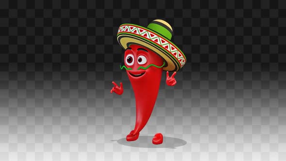 Chili Pepper Dancing A Funny Dance Around Him alt