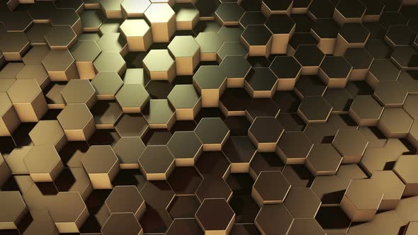 Abstract Golden Hexagonal Geometric Surface