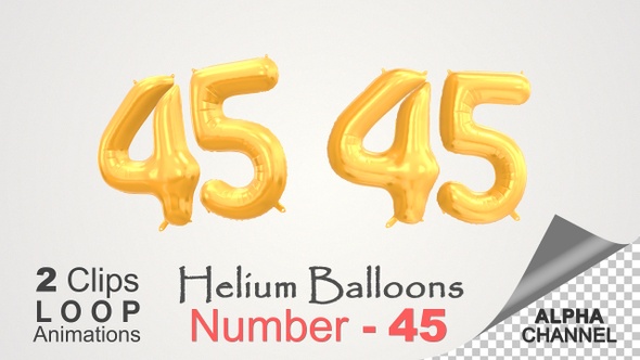 Celebration Helium Balloons With Number – 45