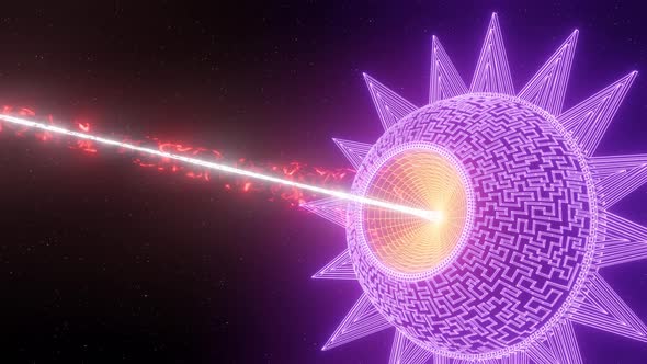 Synthwave Star Sun Seamless 3d  alt