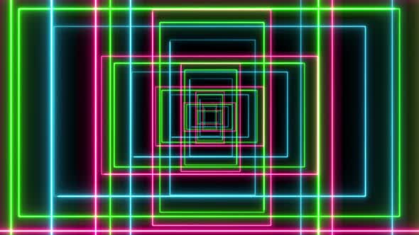 Neon tunnel background. neon line movement background animation. Vd 1594