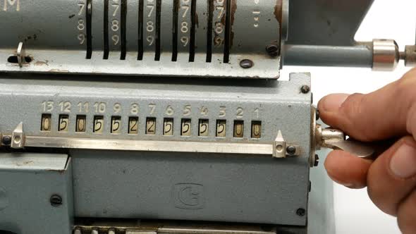 Old Soviet Mechanical Calculator Adding Machine 