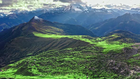 Aerial view of Averau peak near Passo Giau, Dolomites alt