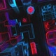 4K Aerial view of Glowing  Neons Cityscape - VideoHive Item for Sale