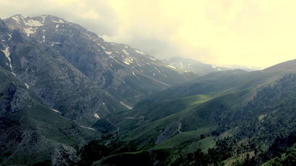 High and snowy peaks during spring