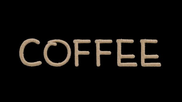 Coffee Written by Handmade Letters, Alpha Channel