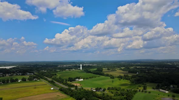 Field with Green with Grass Meadows on a Bright Sunny Day Landscape in Pocono Mountains Pennsylvania alt