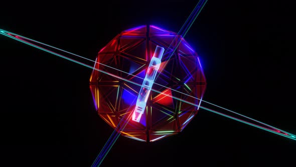 VJ Loop Animation of Bitcoin Rotation in a Crystal Ball