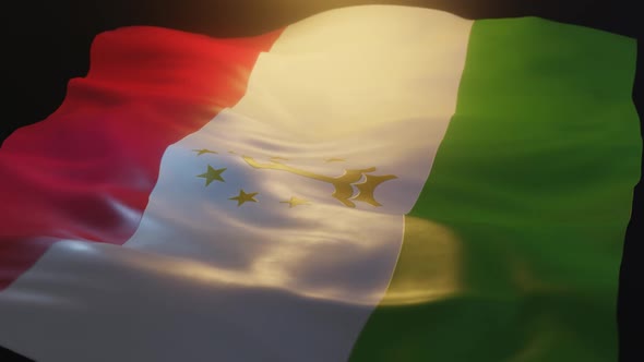 Tajikistan Flag Low Angle View