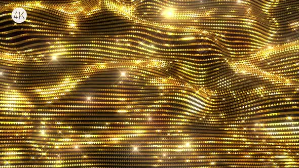 Golden Glittering Wavy Background alt
