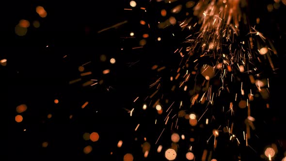 fire sparks dust particles overlay background