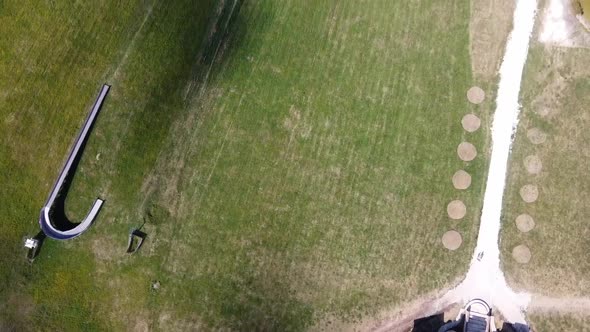 Aerial View of a Wooden Fortress, the Castle in the Park "Kudykina Gora", Lipetsk Region, Russia