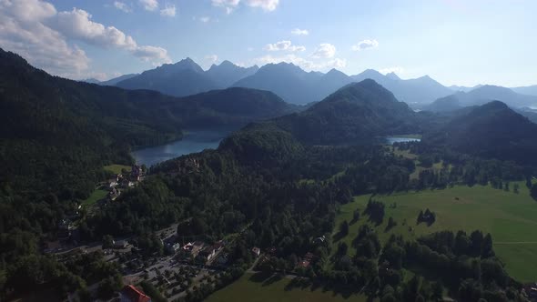 Aerial view of Hohenschwangau Village 