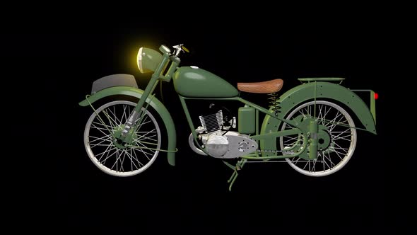 Moto classic 3d rotate alpha battle green