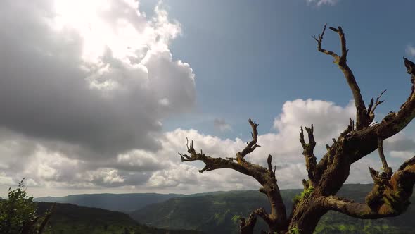 Built up of the Rain Clouds on a Monsoon Afternoon in the Western Ghats of India with the Green moun alt