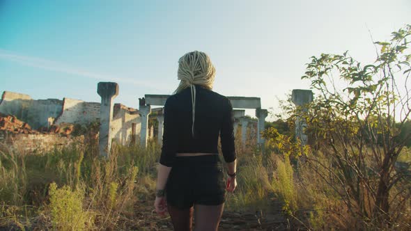 Bloodthirsty Female Vampire Haunting at Sunset alt