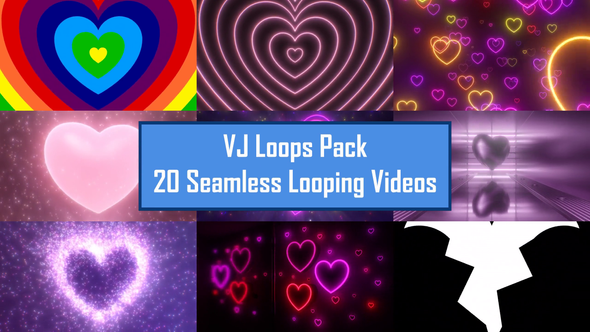 Beautiful Valentine Love Heart Shapes VJ Loop Pack 4K - 20 Loops alt