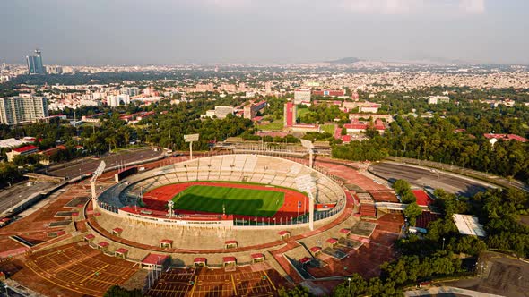 Hyperlapse at UNAM olympic stadium at sunrise, Stock Footage | VideoHive