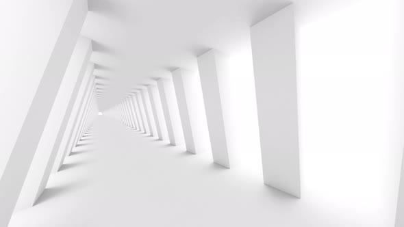 Empty White Corridor