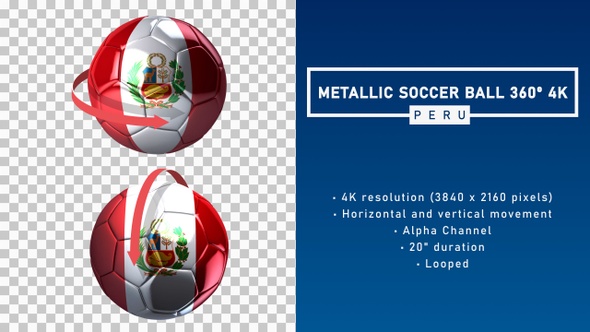 Metallic Soccer Ball 360º 4K - Peru