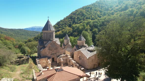 Monastery in the mountains in summer