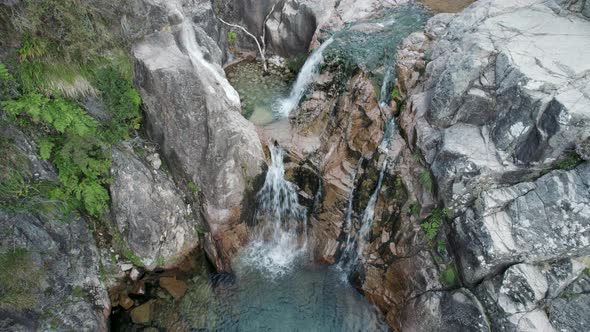 Natural pool at waterfalls of Portela Do Homem in Peneda-Geres National park, Portugal.