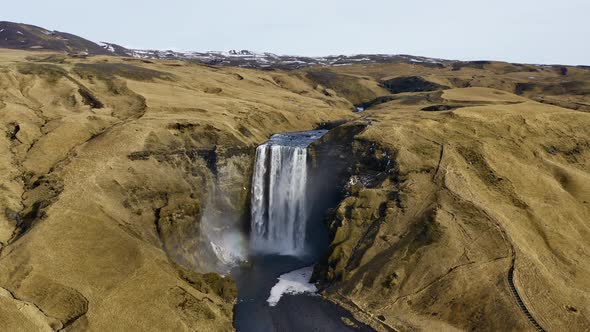 Aerial View of Skogafoss Waterfall Iceland alt