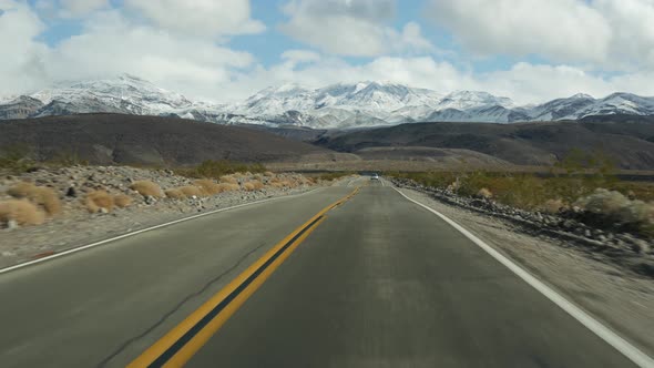 Road Trip to Death Valley Driving Auto in California USA