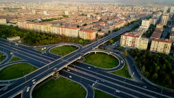 Aerial View Of Highway Road Junction alt