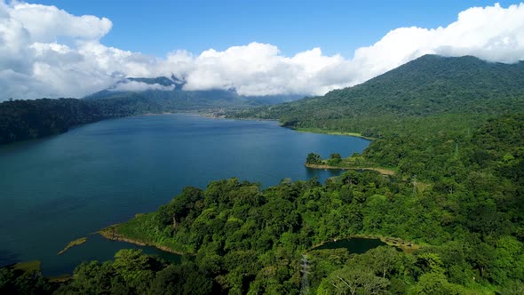 Buyan Lake in the Mountains, Island Bali, Indonesia, Stock Footage