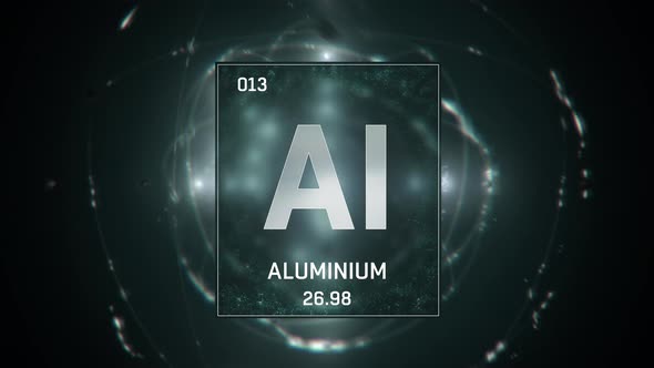 Aluminium As Element 13 Of The Periodic Table On Green Background