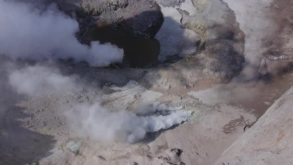 Above the Mutnovsky Volcano Crater with Fumaroles