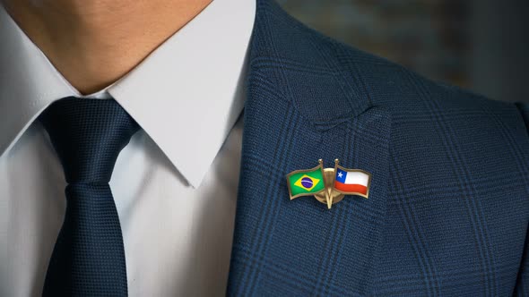 Businessman Friend Flags Pin Brazil Chile alt